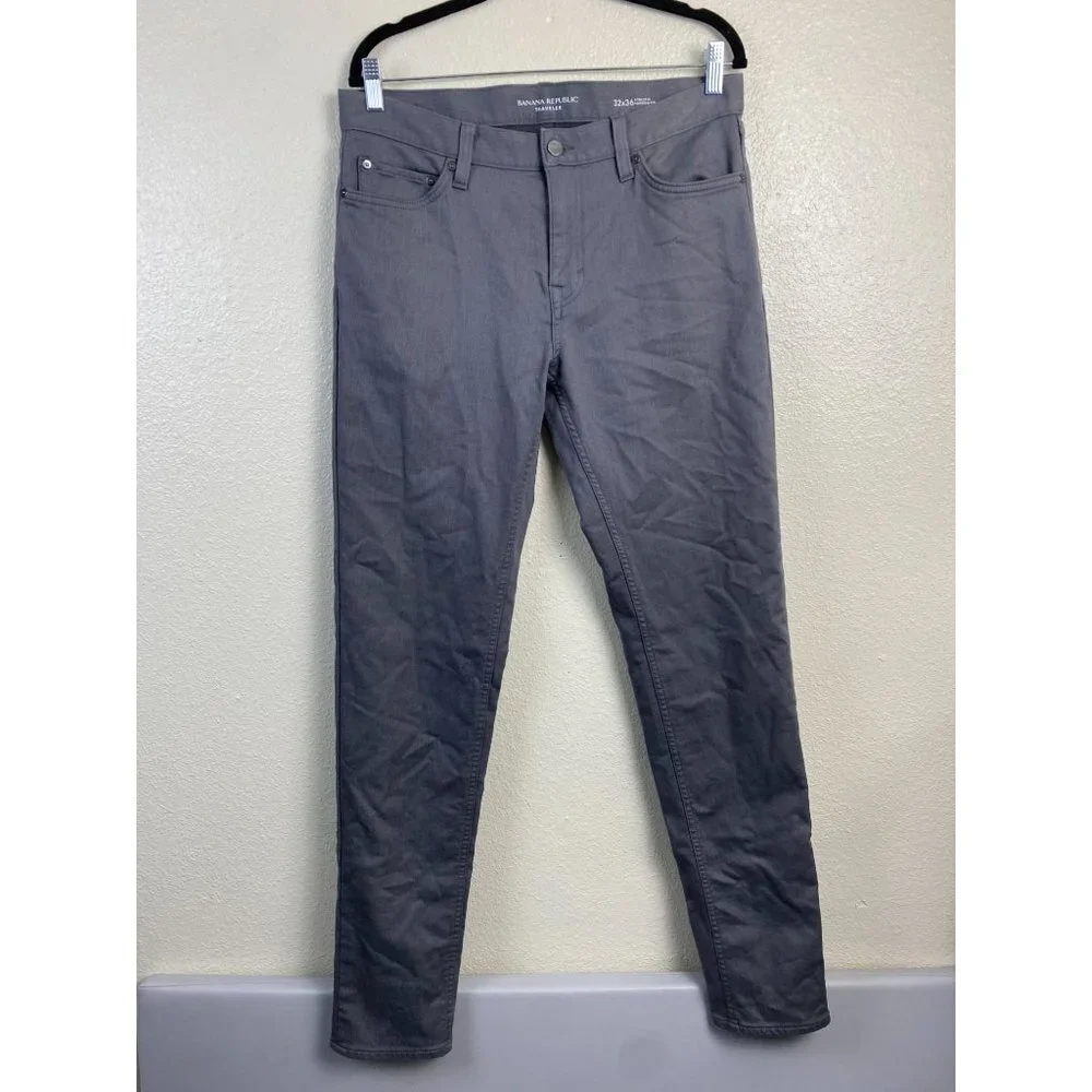 Banana Republic Mens Pants size 32 Gray Athletic Tapered Fit Business Casual‎